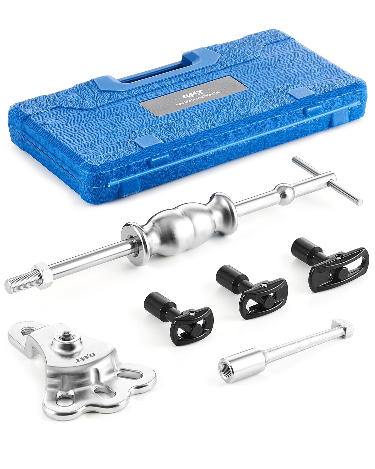 OMT 8pc Rear Axle Seal Bearing Puller Set Slide Hammer Kit w Yoke Hook Adapters