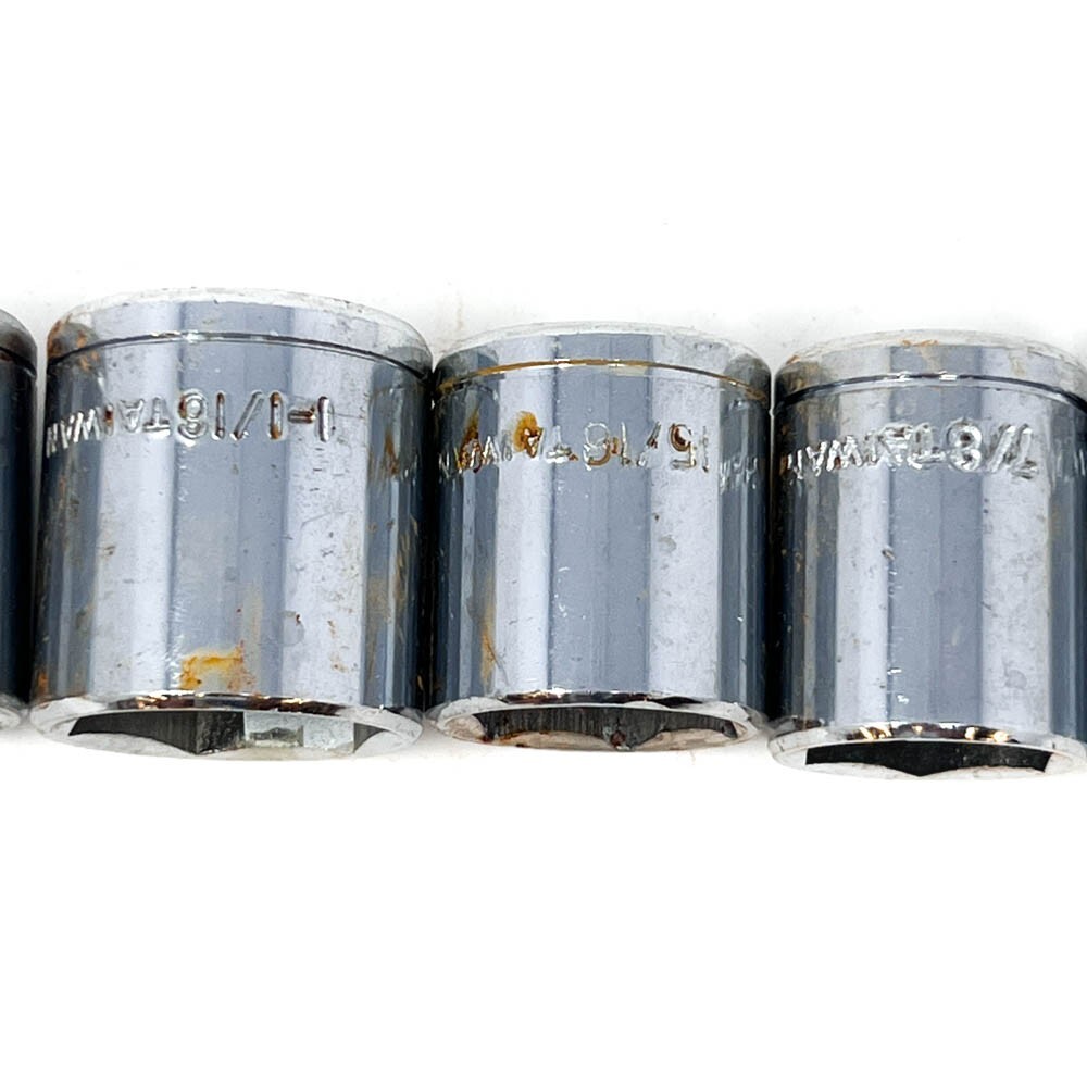 12 Pcs SAE 1/2 in Drive, Socket Set, 6 Point, Hand Tools, Workshop Equipments