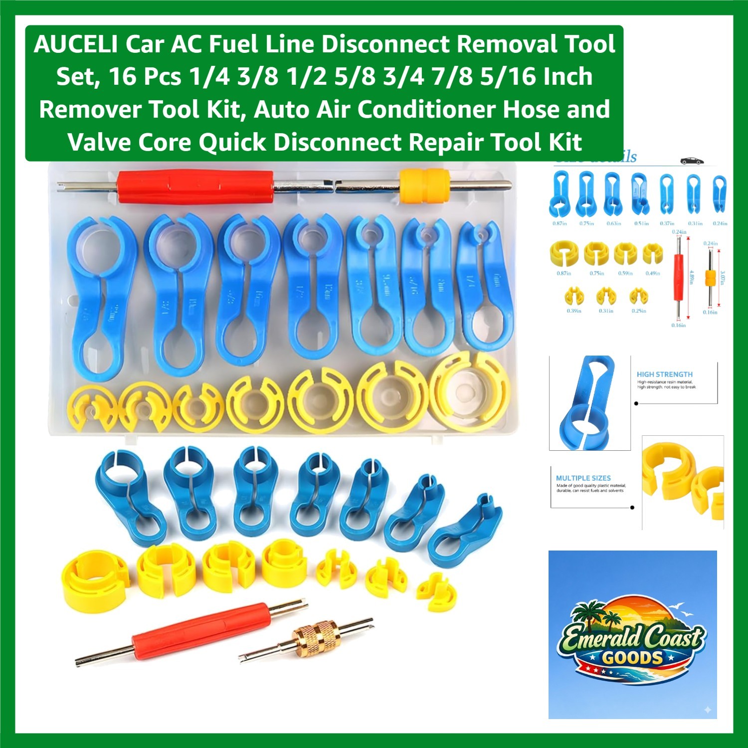 16-Piece Car AC Fuel Line Disconnect Set – Precision Tools for Easy Repairs