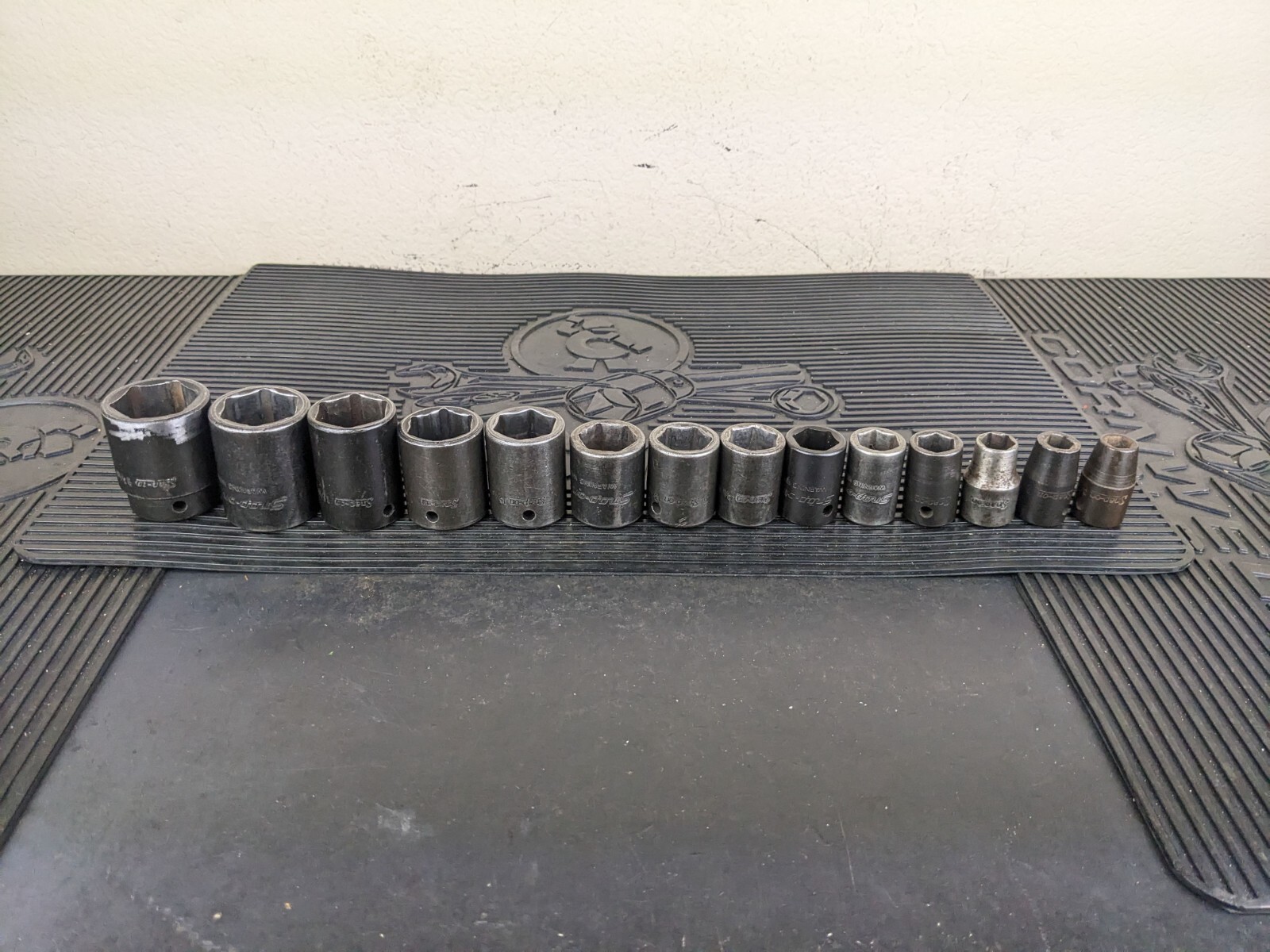 #bg155 Snap-On 14pc 1/2″ Drive 6pt SAE Shallow Impact Socket Set
