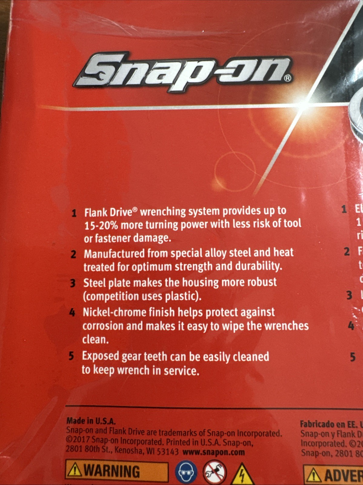 snap on flank drive wrench set 3/8 & 7/16. 1/2 & 9/16. 5/8 & 11/16. 3/4 & 7/8