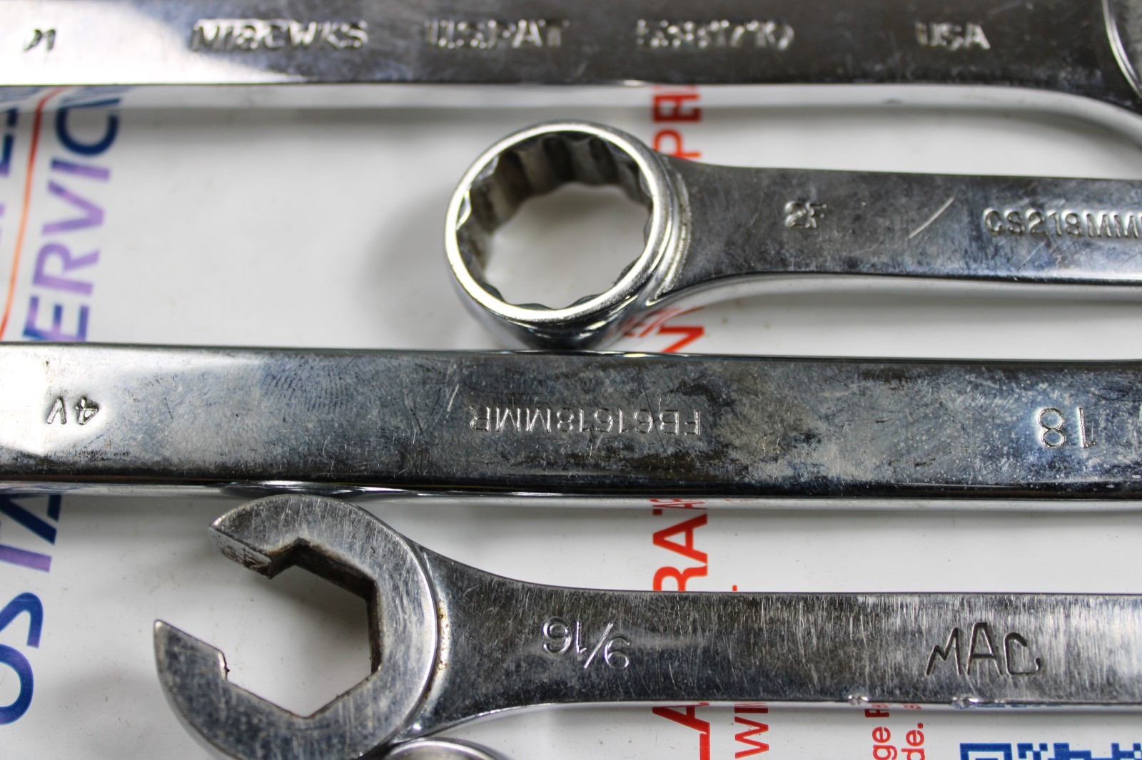 MAC Metric and sae short open end box end 12 pt Line/Flare Nut Wrenches Lot Of 7