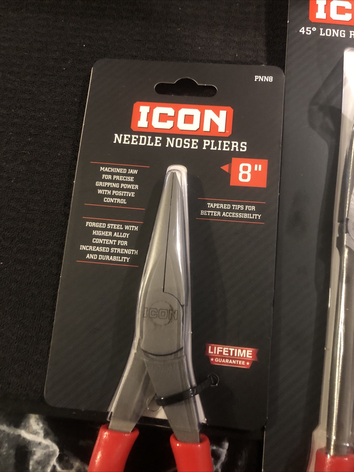 ICON PROFESSIONAL 8 in. NEEDLE NOSE PLIERS And Icon 45 Long Reach Pliers 11in