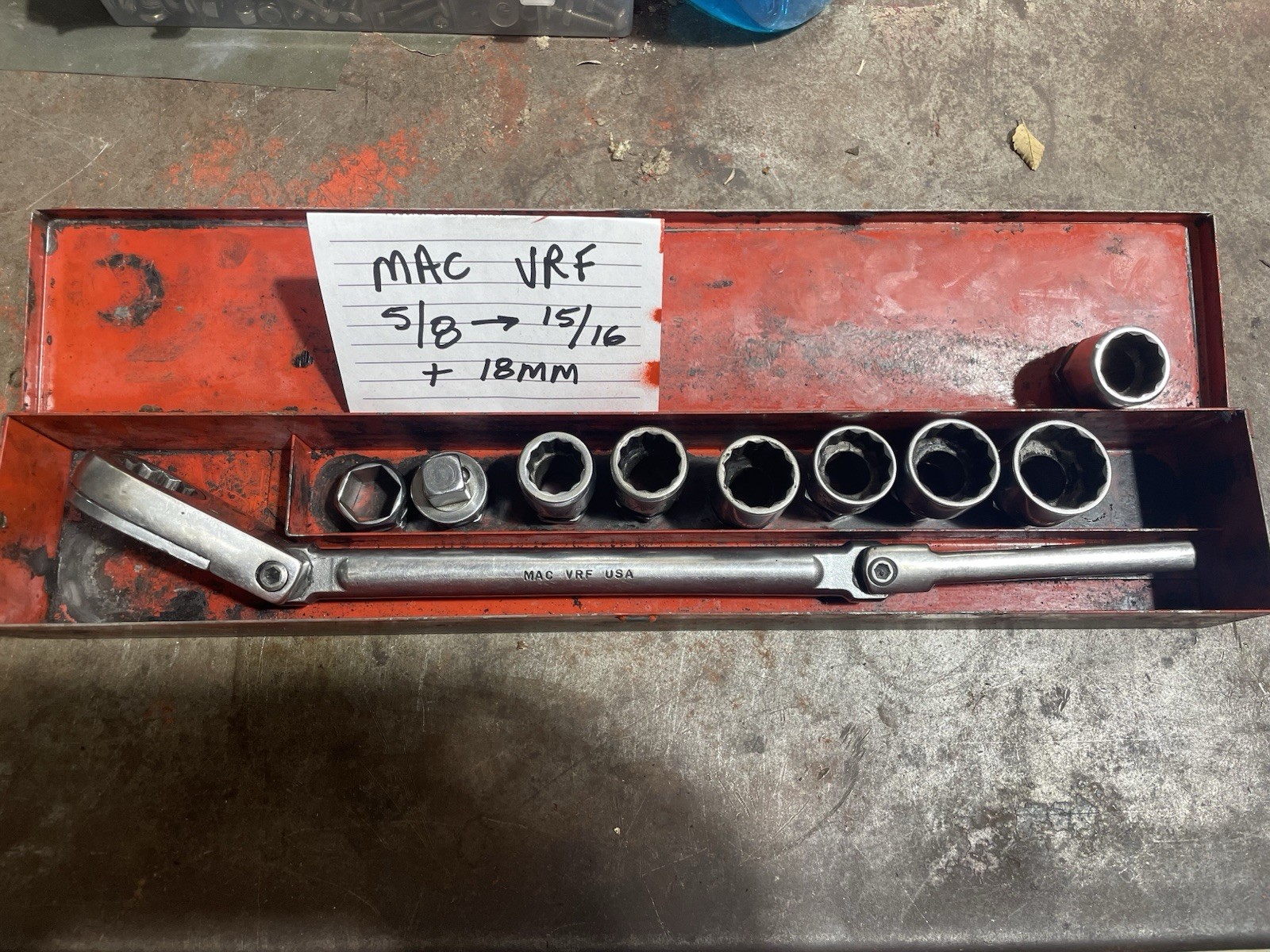 MAC Tools USA VRF 11 Piece Pass-Thru Flex End Ratchet Socket Set SAE Metric