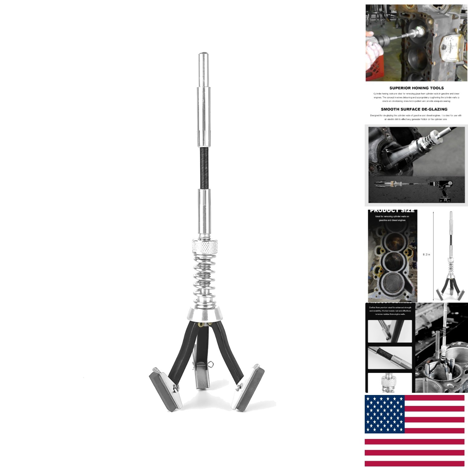 High-Quality Brake Piston Honing Tool – 220 Grit, 8.2″ Long for Small Engines