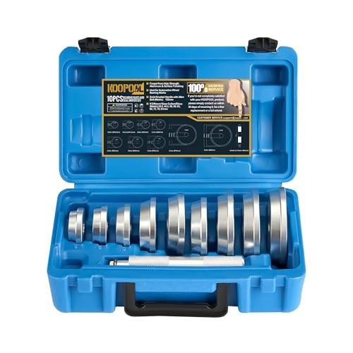 10-Piece Wheel Bearing Press Kit – Seal Driver, 9 Adapters & Installer Tool Set