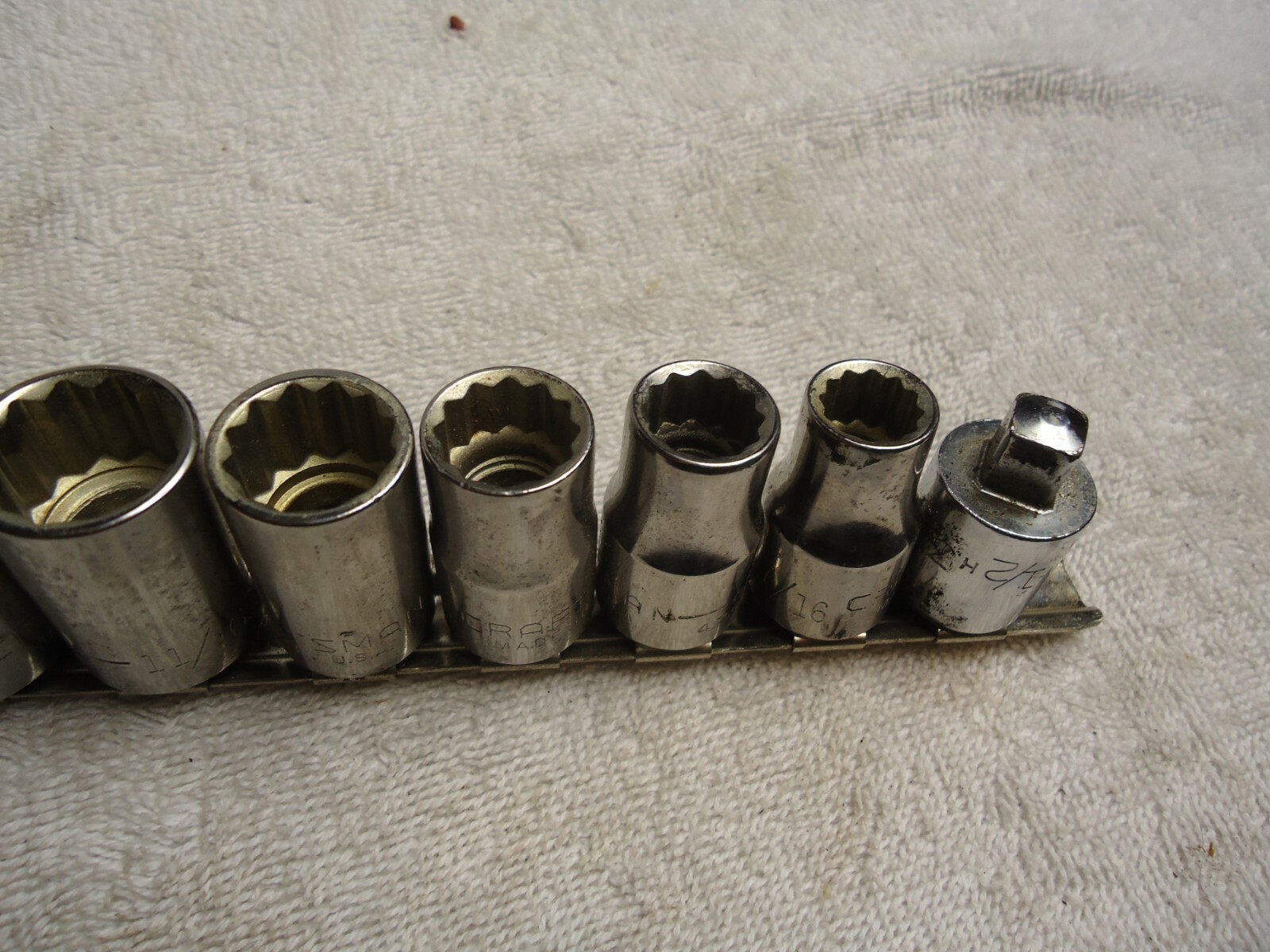 Craftsman 7 Piece Socket Set 1/2” Drive 12 pt “G” 7/16 To 13/16 + ADAPTER WOBBL