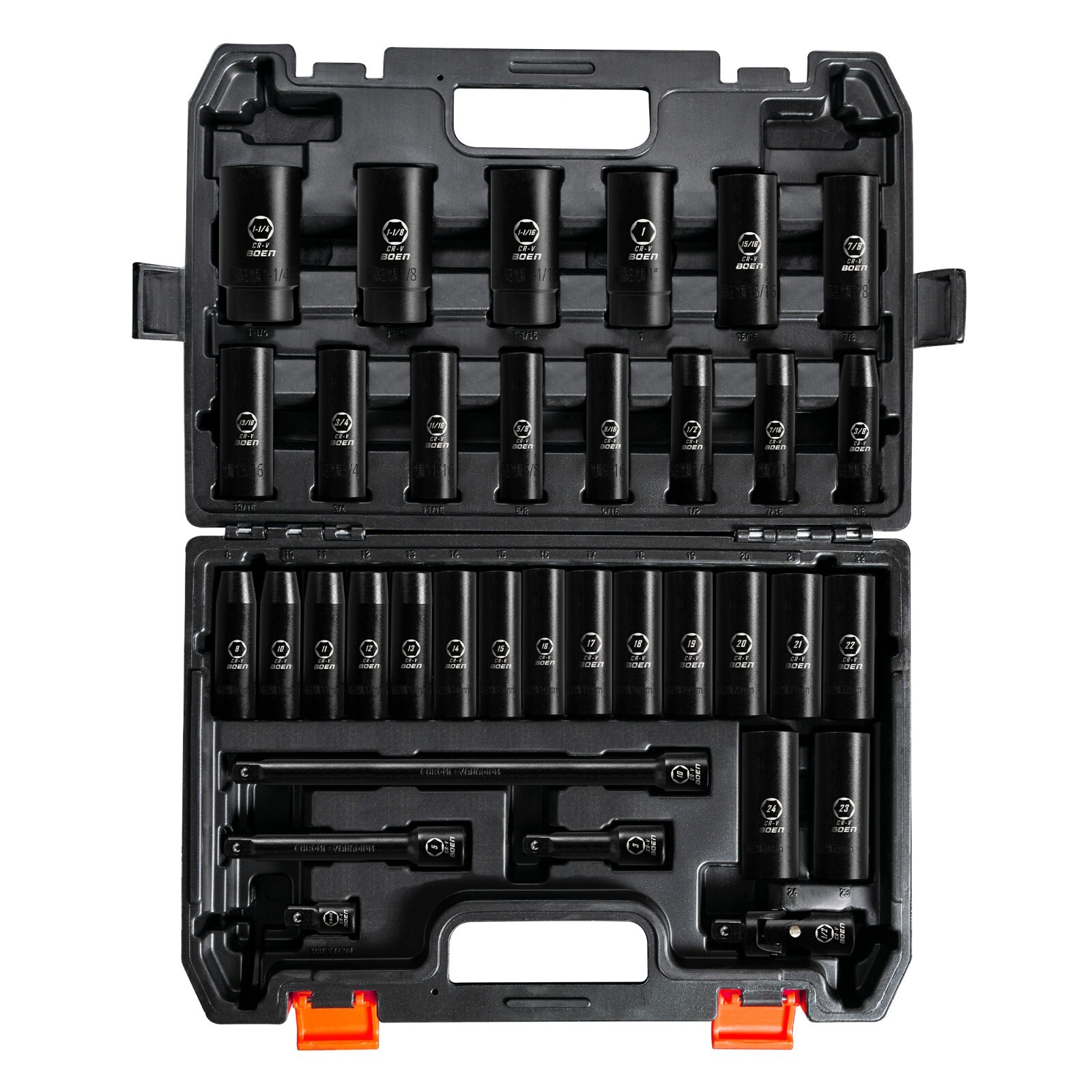 Boen Impact Wrench 1/2″ Brushless Electric, With 35 Pcs Impact Socket Set,IW75