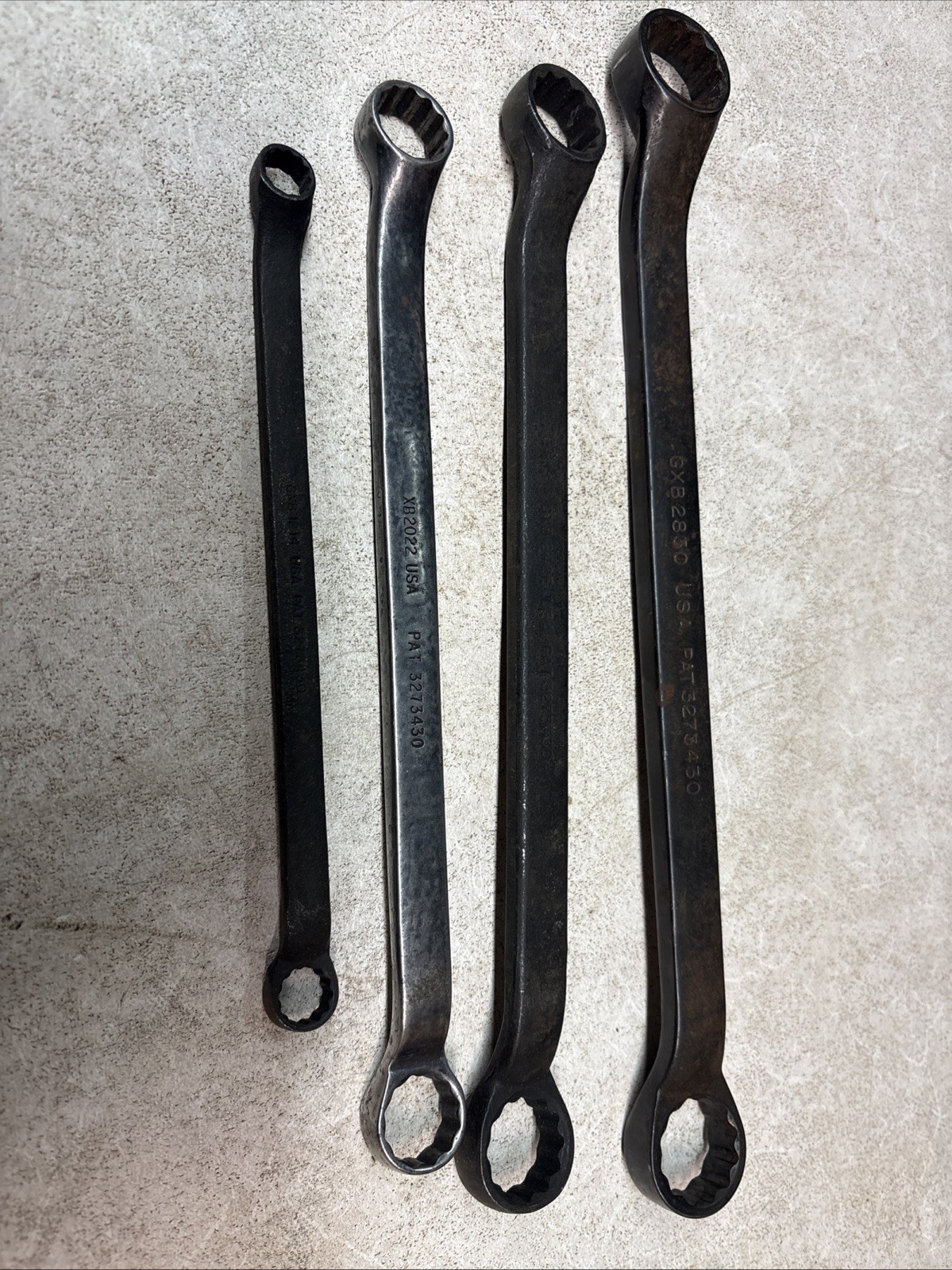 Lot Of 4 Vintage Snap-on Box End Wrenches GXB2830, Gxb2426, Gxb1214, And Xb2022