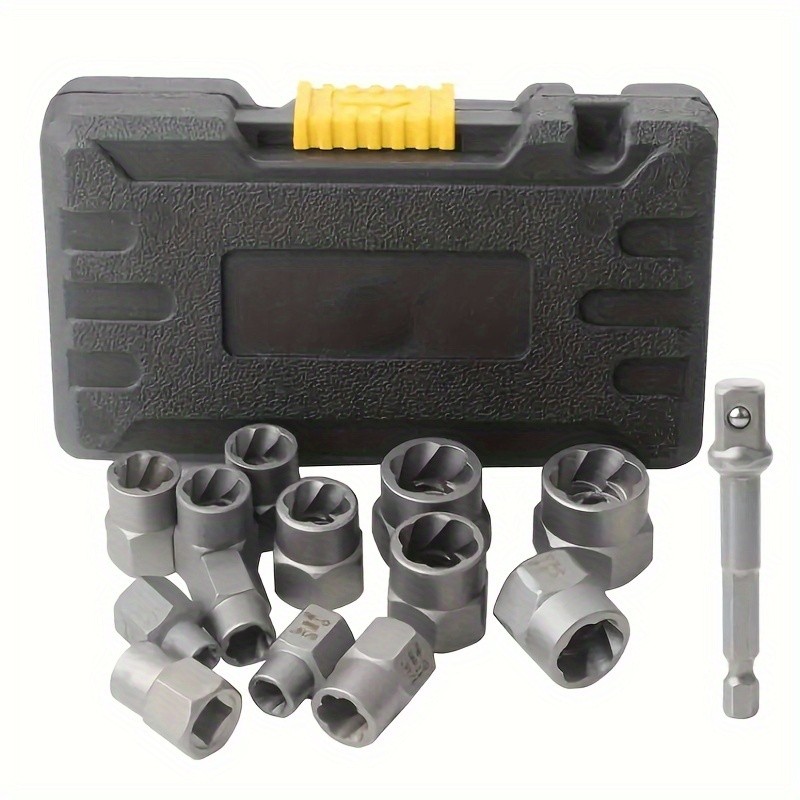 14pc Impact Bolt & Nut Remover Set 3/8″ Drive Bolt Extractor Tool Kit With Case