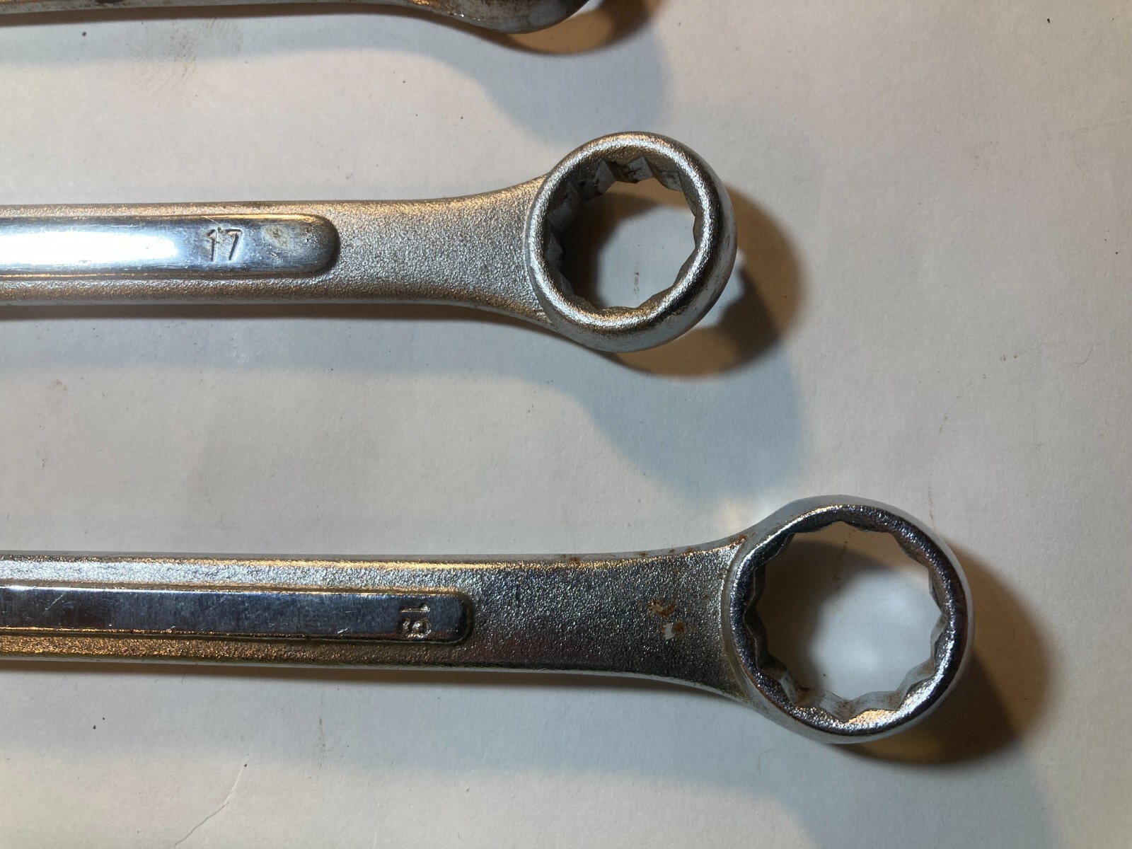 Vintage 4 Chrome Vanadium Combination Wrenches 13, 15, 17, 19mm Steel Forged