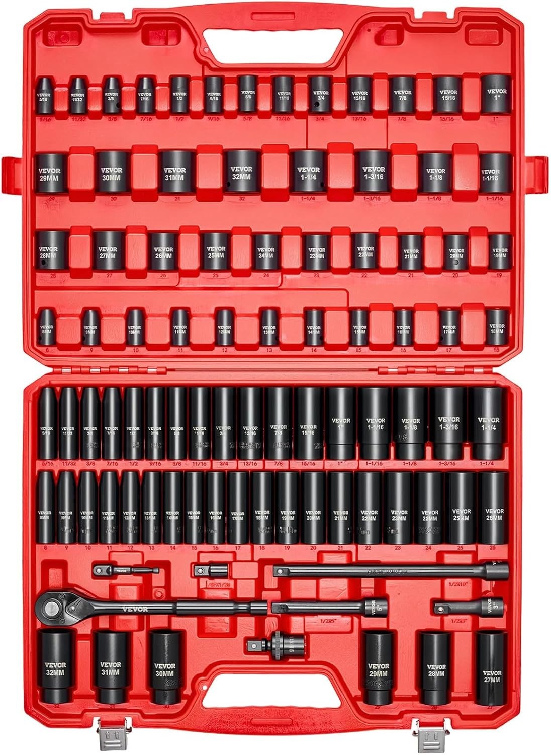 91-Piece 1/2″ Drive Impact Socket Set