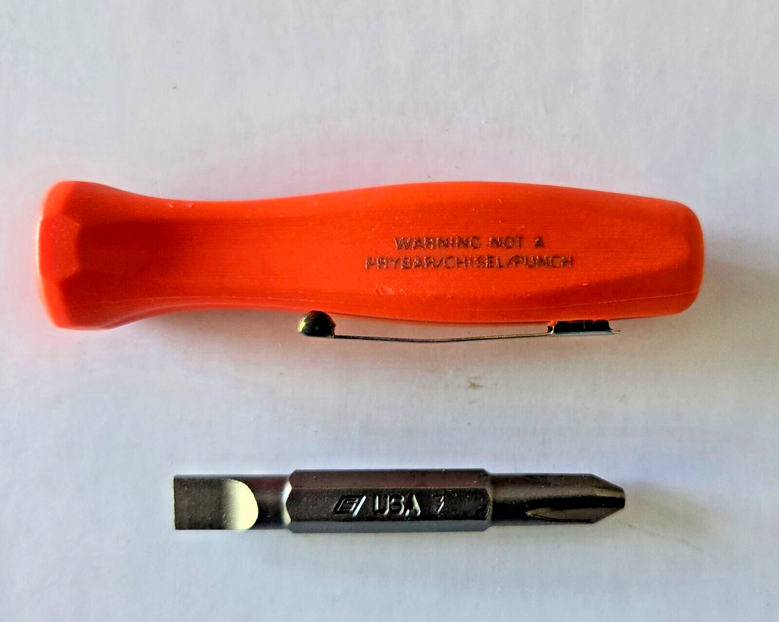 🦅 Snap-On ™ Tools Orange Reversible Magnetic Bit Pocket Screwdriver SDDDM1A 🦅