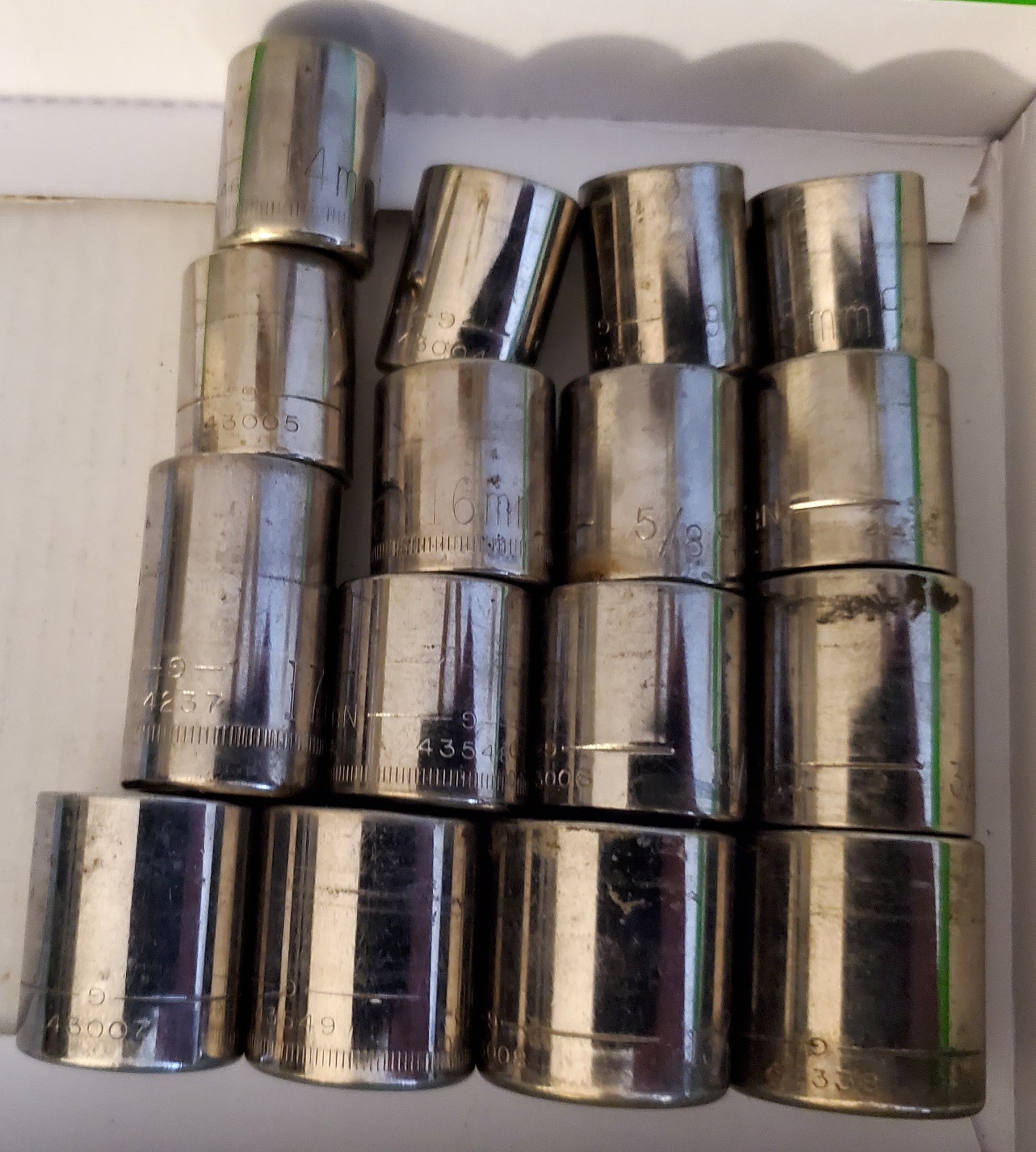 CRAFTSMAN ~ SOCKETS ~ 3/8 » DRIVE – LOT OF 16 – 14, 15, 16, 17, 19mm +++