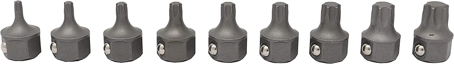5058 STUBBY TORX BIT SET 9Pc. T10, T15, T20, T25, T27, T30, T40, T45 & T50