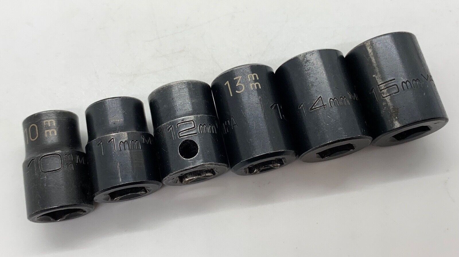 MATCO Tools Metric 10mm – 15mm 3/8″ Drive 12-PT Impact Socket Set Shallow Lot