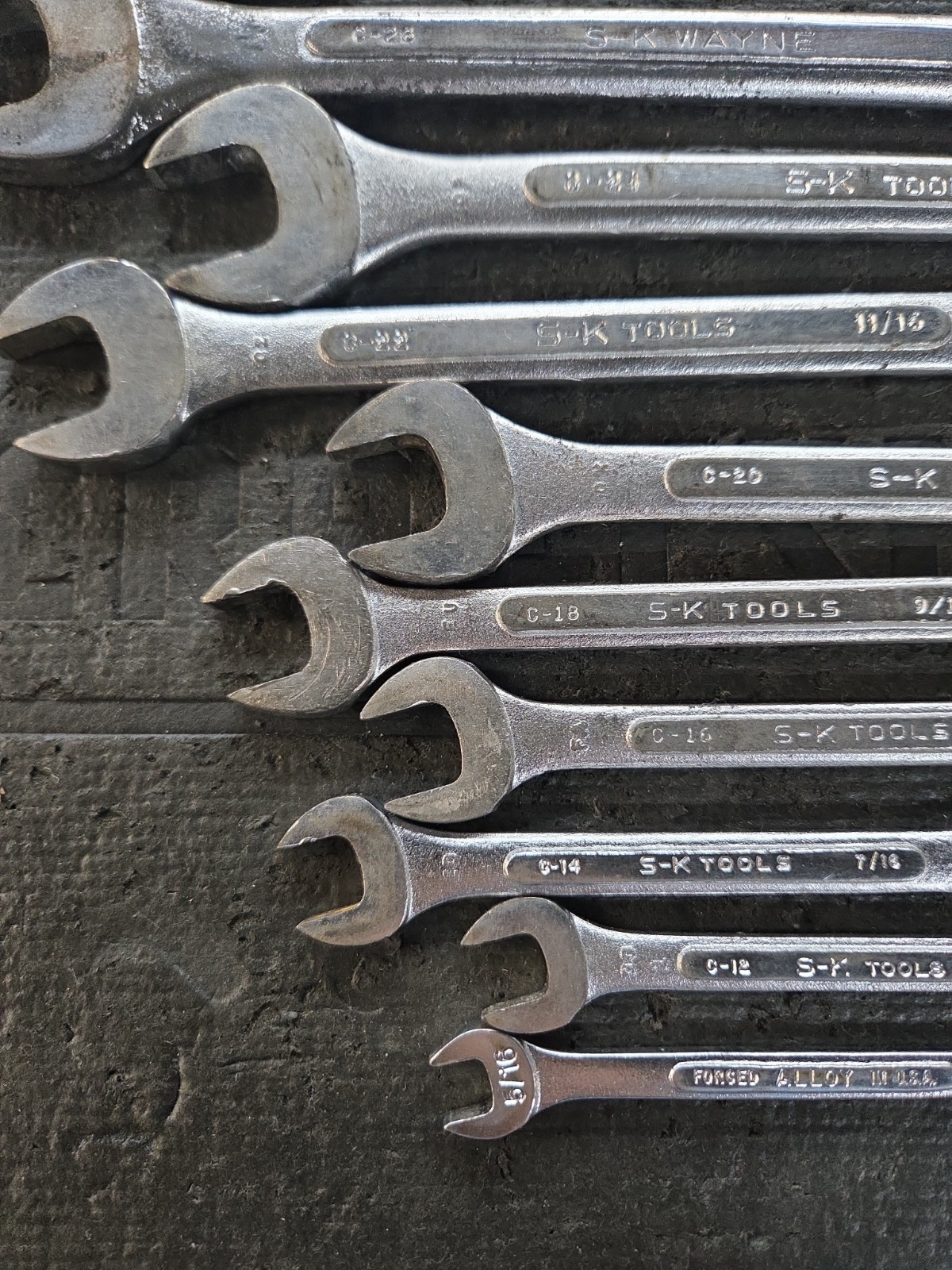 Vintage S-K Wayne 14-Pc SAE Combination Wrench Set 5/16″ – 1 1/8″ USA