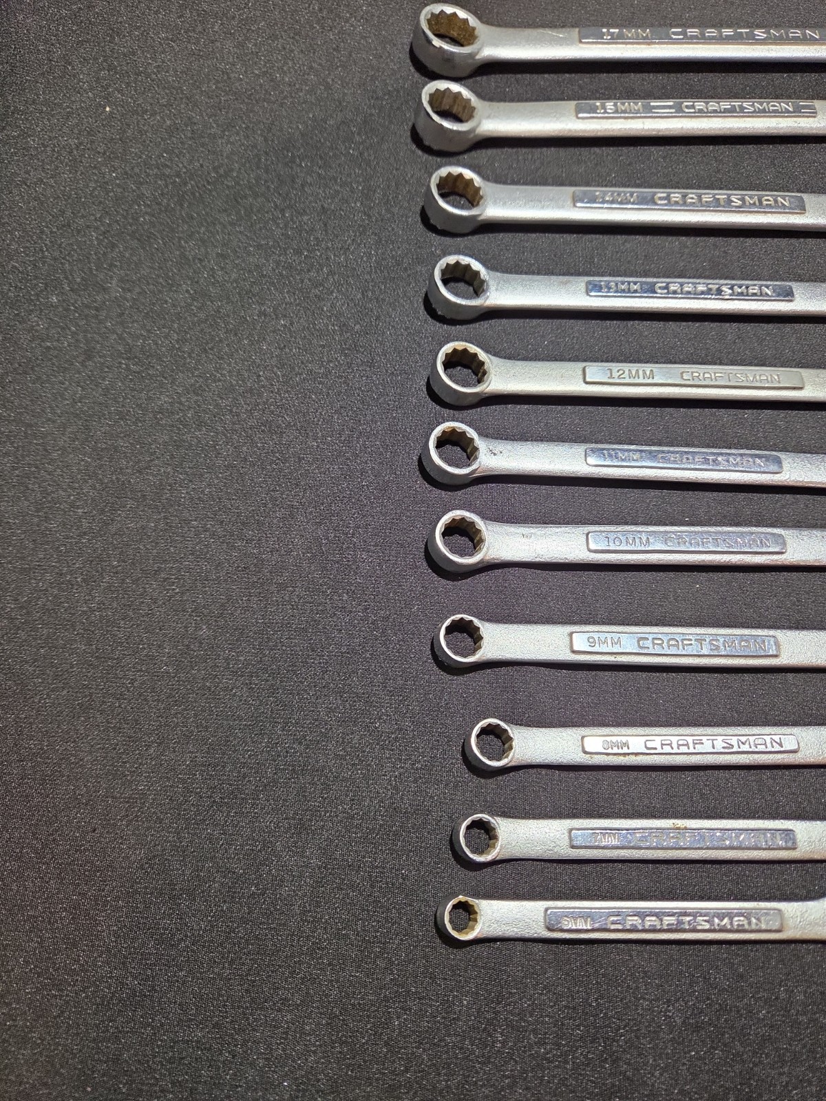 Craftsman Metric Comb 12pt Wrench Set 11 Pieces, 6 Open End Wrenches 17 Pc Total
