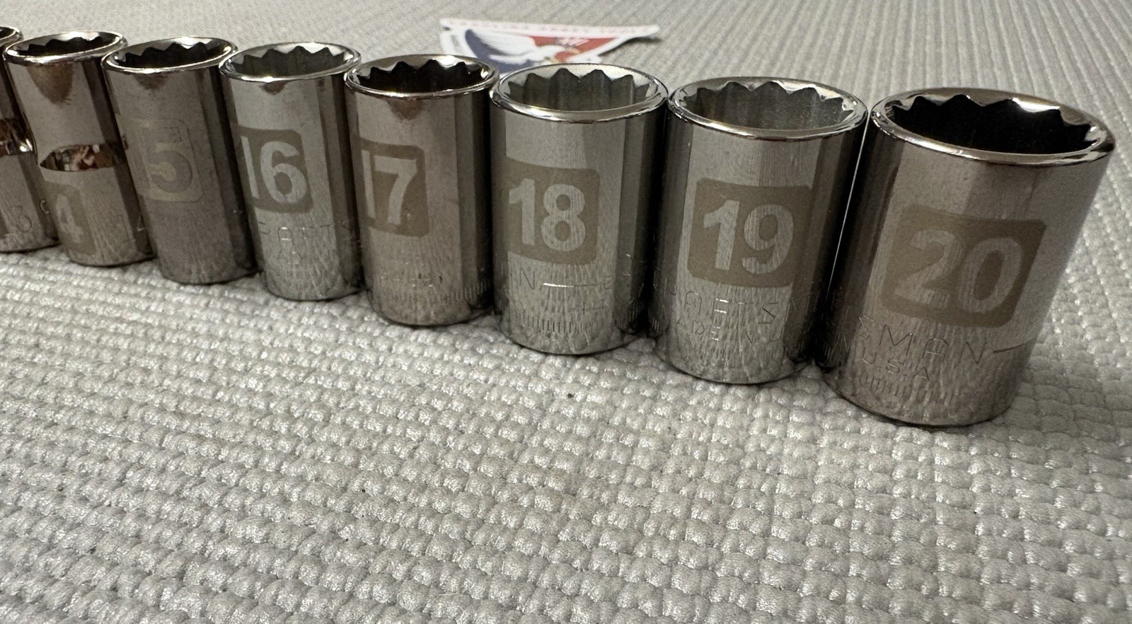 Sears Craftsman USA 12pc 1/2” Drive Metric Easy Read Sockets 9-20 Dual Mark G2D