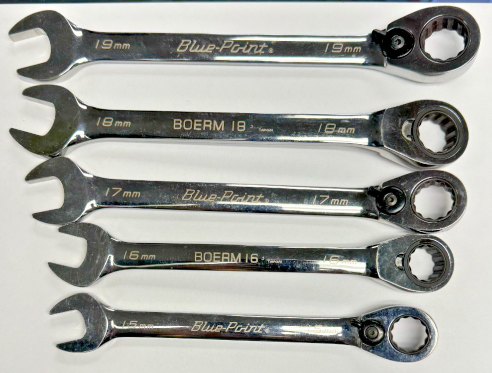 Blue-Point BOERM0712 12 Piece Metric Ratcheting Combination Wrench Set