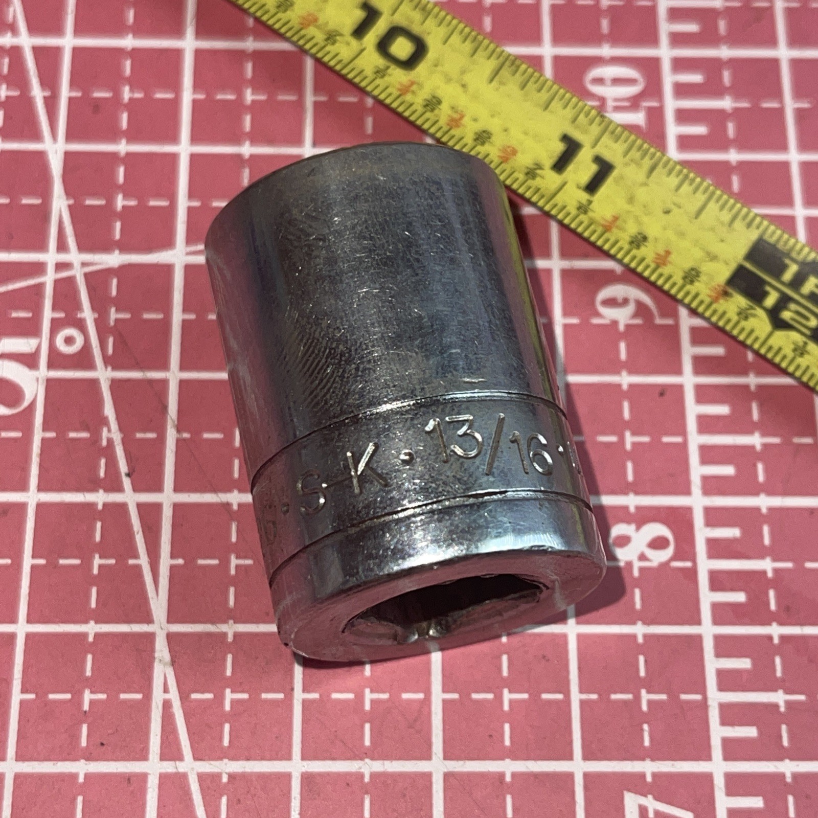 S-K USA 40126 13/16 In SAE 1/2” Drive 12 Point Socket Vintage SK 13/16” 1/2