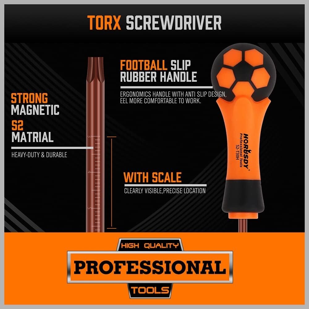 Versatile 13-Piece Torx Screwdriver Set: Tamper-Resistant with Anti-Skid Handles