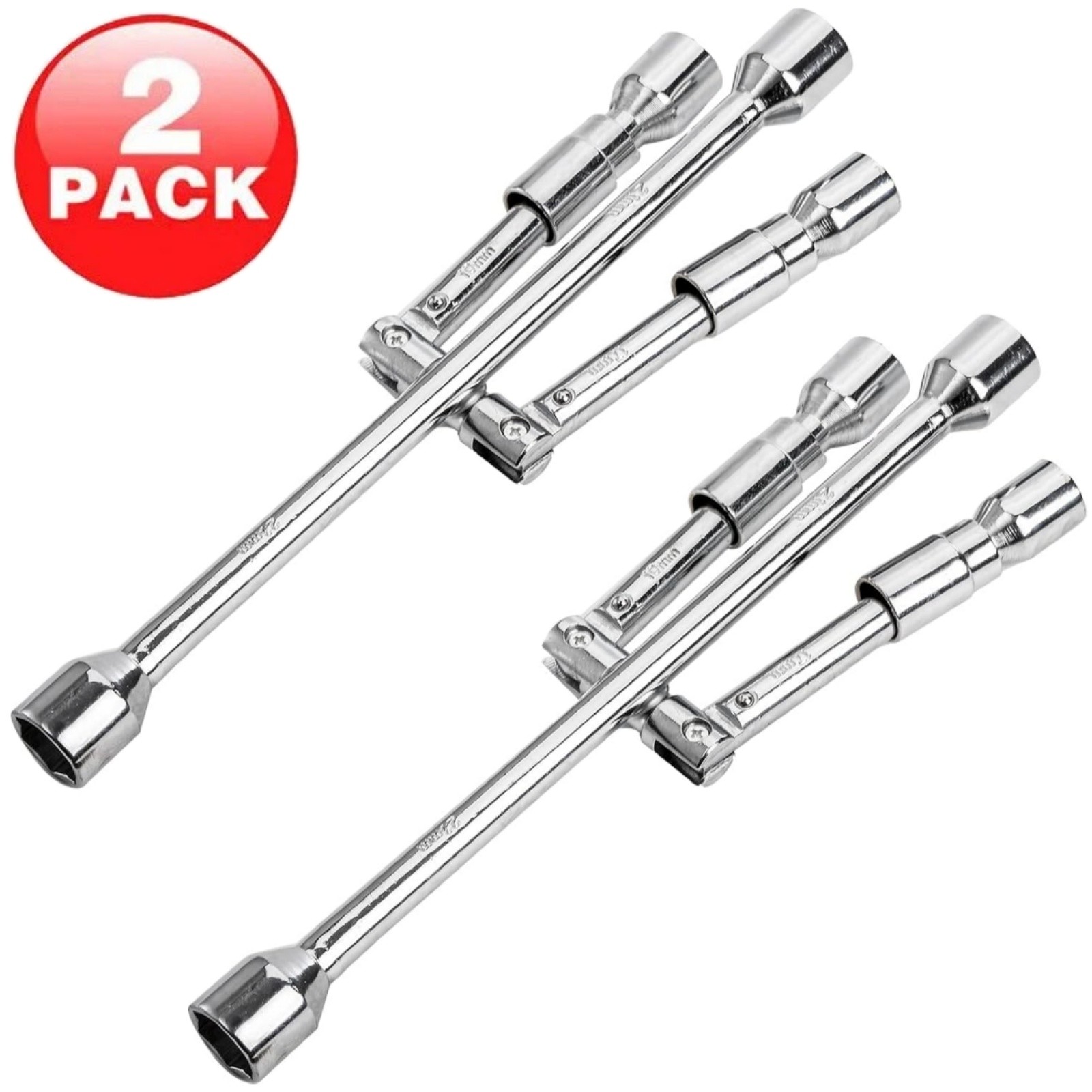 2Pack 14″ Folding 4-Way Lug Wrench – Universal Cross Wrench for Car/Truck/SUV