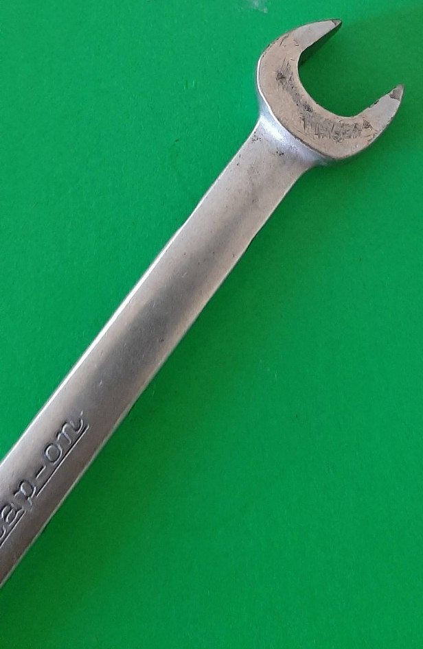 Snap-on Tools S1416W 1/2” x 7/16” 6pt Point Tapered Open-end Wrench USA ENGRAVED