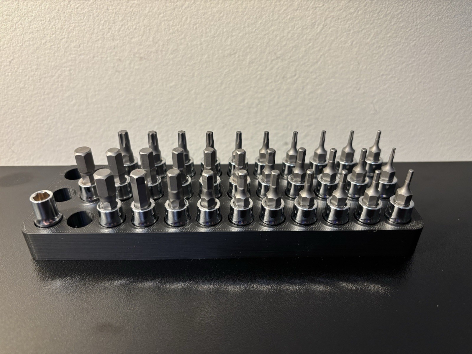 Magnetic Socket Organizer, 1/4 Drive Hex and Torx Bits