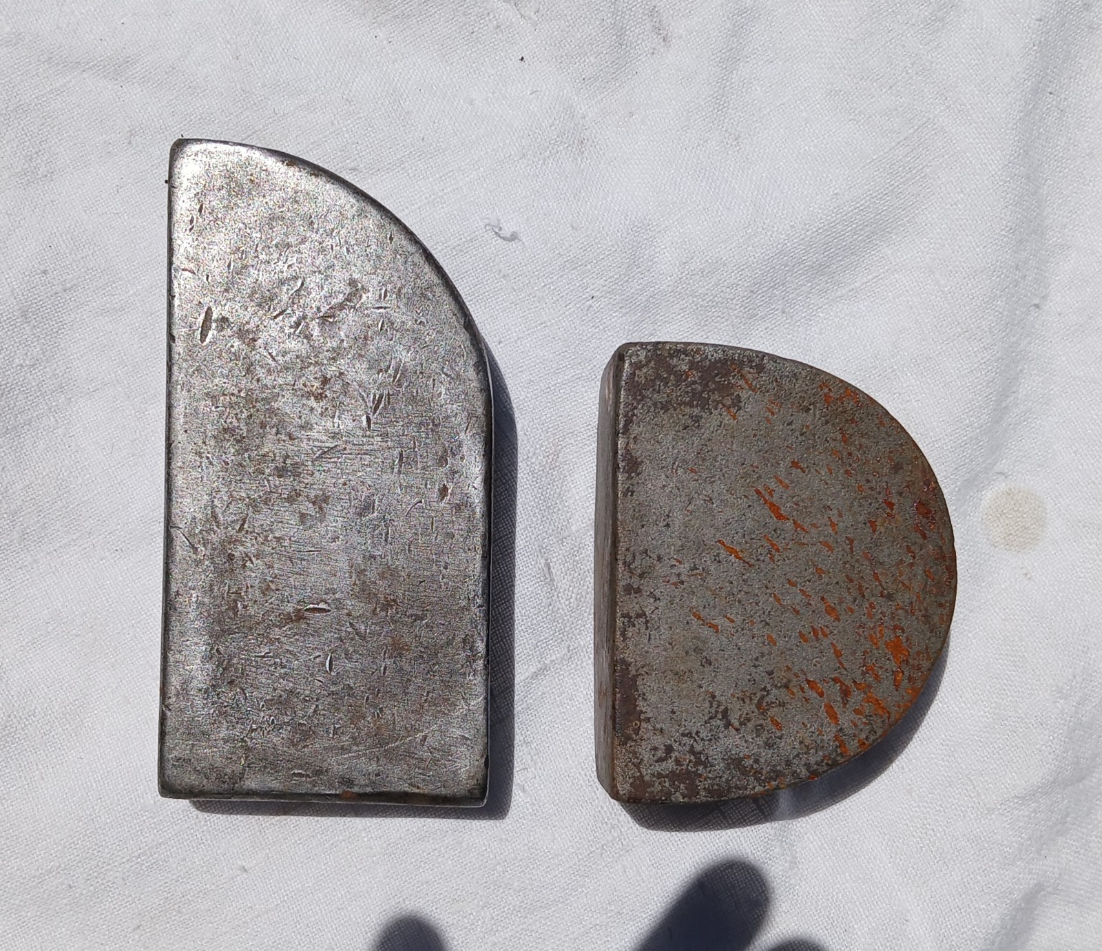 Two Steel Auto Bodywork Dolly’s Half Round, Half Curved Arch Anvils Metal Work