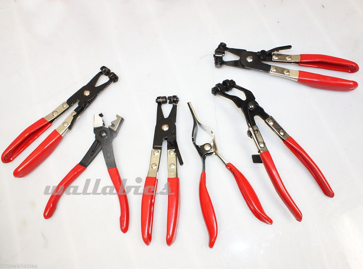 9 PC MECHANIC’S HOSE CLAMP RING PLIERS TOOL SET FLEXIBLE CABLE SWIVEL JAW CLAMPS