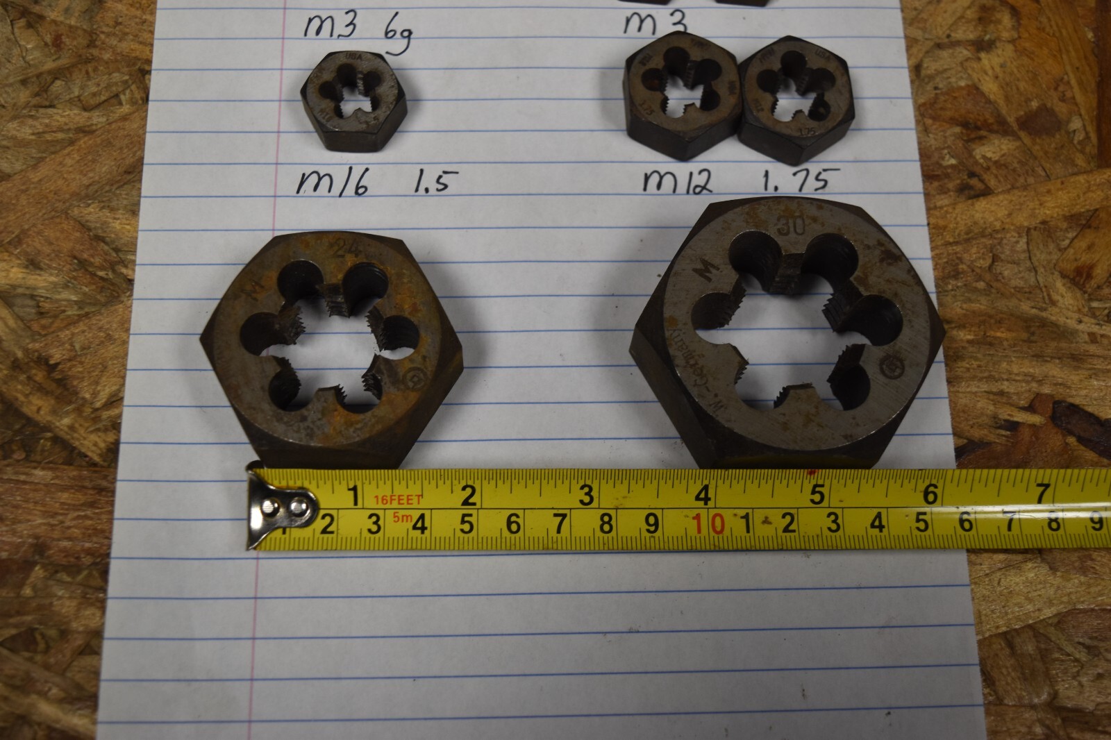 10 PC LOT METRIC RETHREADING DIE M24 M30 M16X1.5 M12X1.75 M3-6G M3 FREE SHIPPING