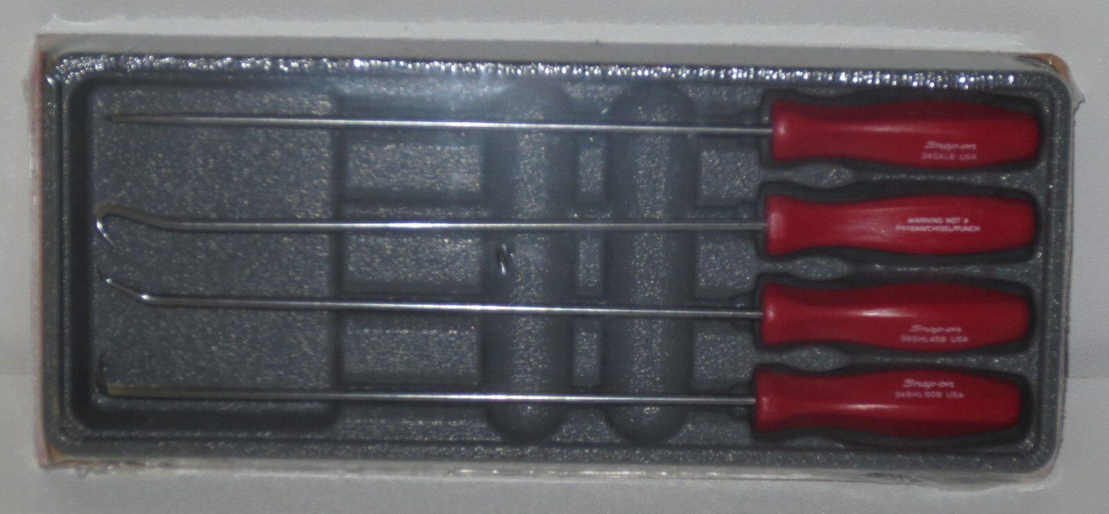 NEW! Snap-on Pick Set, LONG SHAFT, ASAL204BR *RED HARD HANDLES* NEW & SEALED!