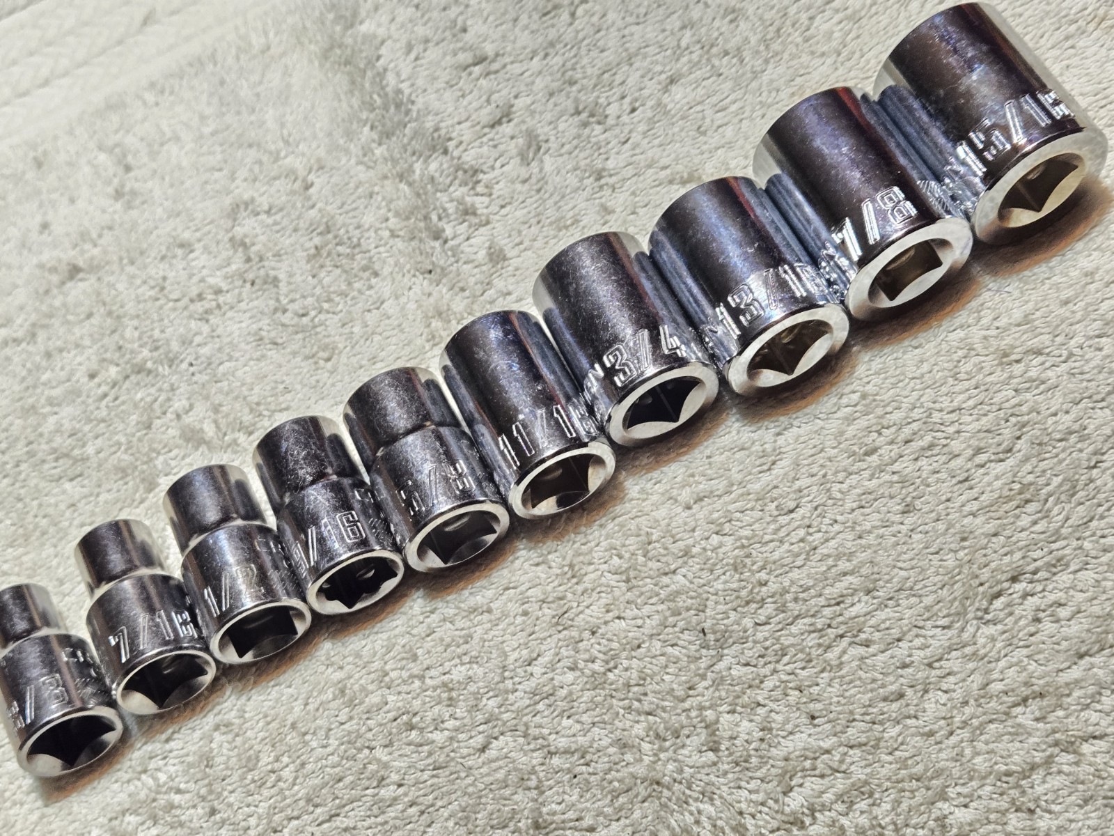 Craftsman SAE Shallow Socket Set 1/2″ Drive 12 Point 3/8″ to 15/16″ 10pc. (132)