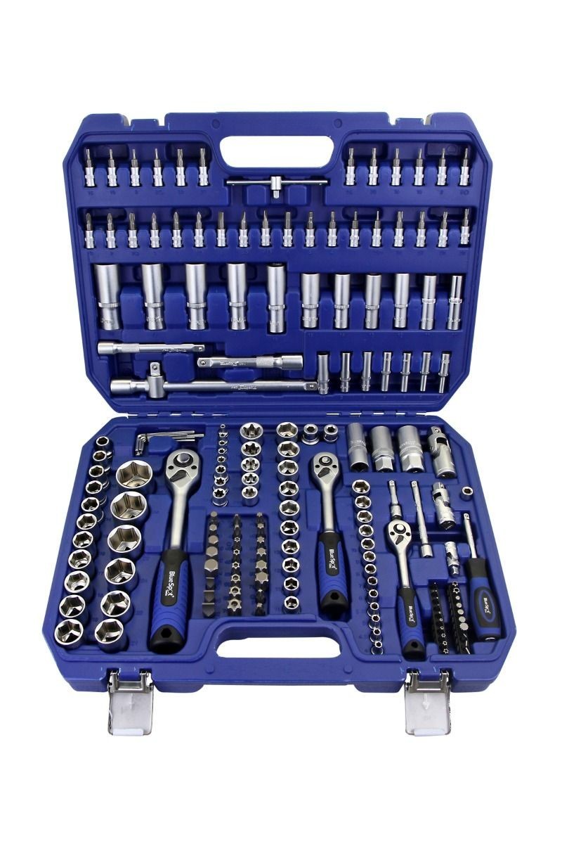 171 Pc Metric Socket Set 4mm-32mm 6 Point 1/4″ & 3/8″ & 1/2″ Drive Ratchet Set