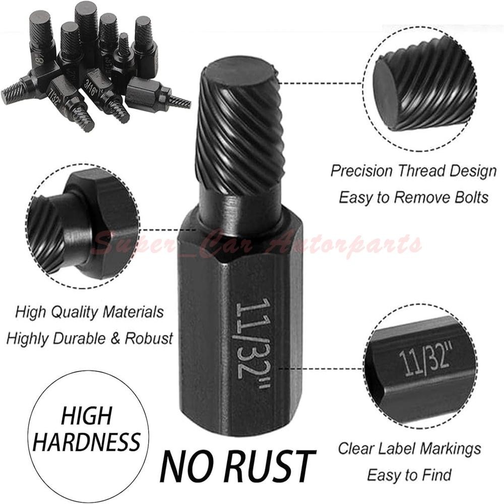 25 Pcs Multi-Spline Screw Extractor Set Hex Head Bit Socket Wrench Bolt Remover