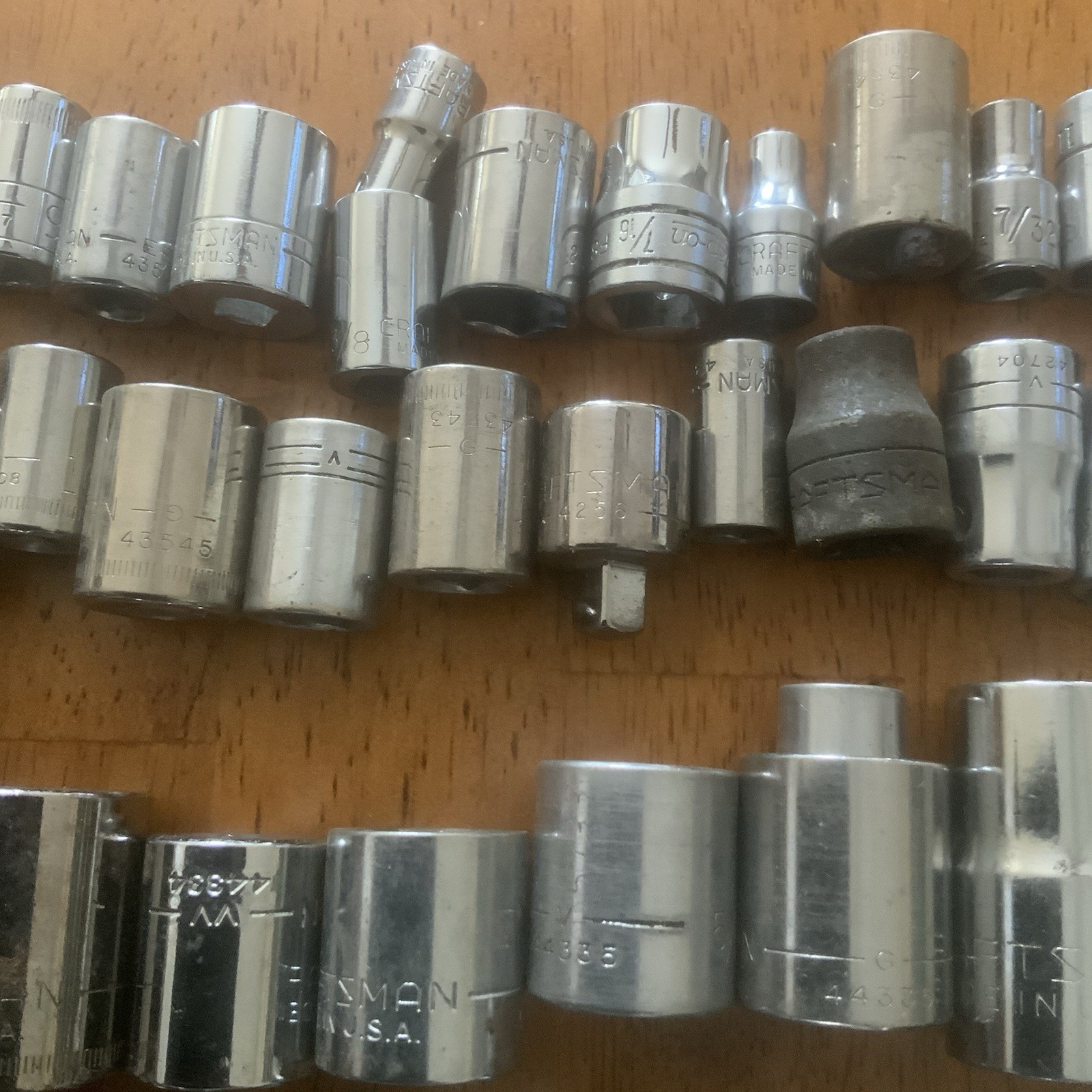 Lot Of 155 All Craftsman Sockets & Extension (Mixed Sockets Lot) Vtg Euc