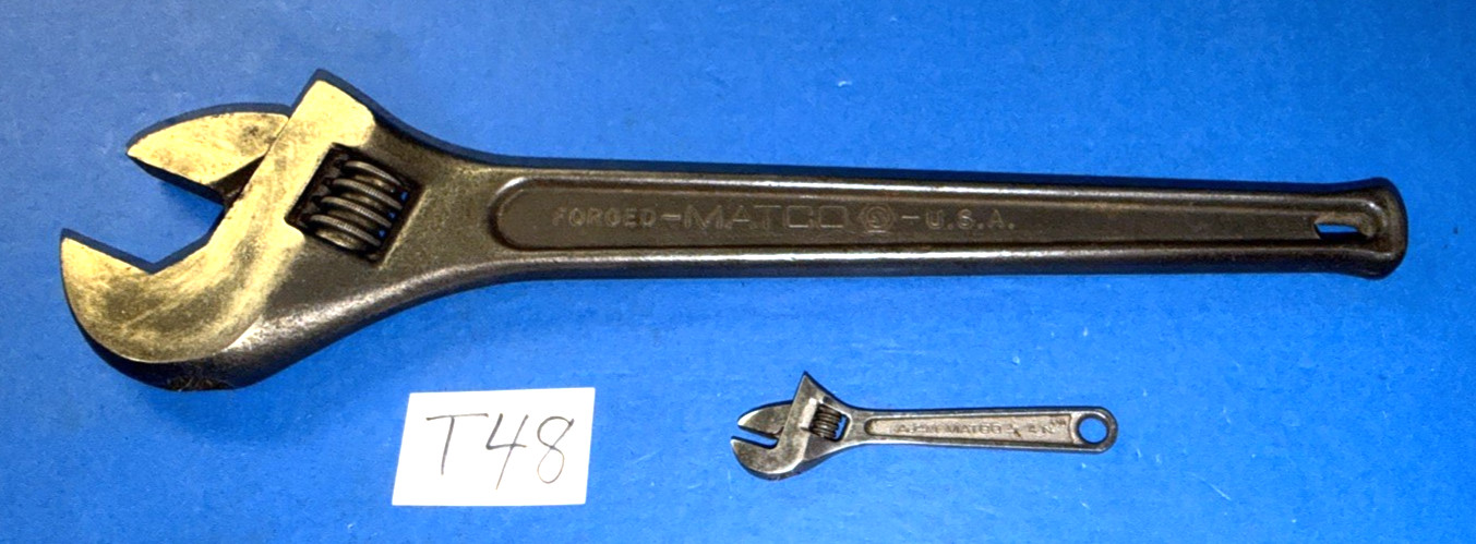 MATCO TOOLS 2 PIECE ADJUSTABLE CRESCENT STYLE WRENCHES 4 AND 15 INCHES