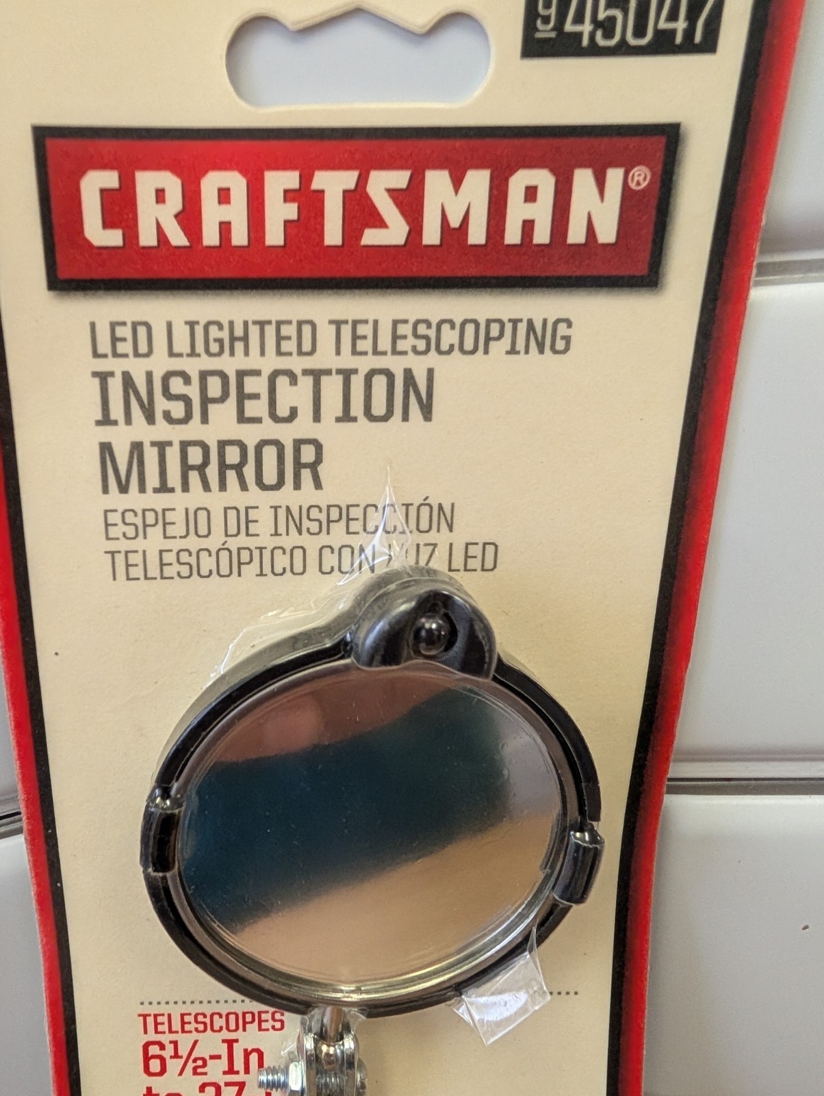 NOS Craftsman LED Lighted Telescoping Inspection Mirror 6″1/2 to 37″ #45047 NEW