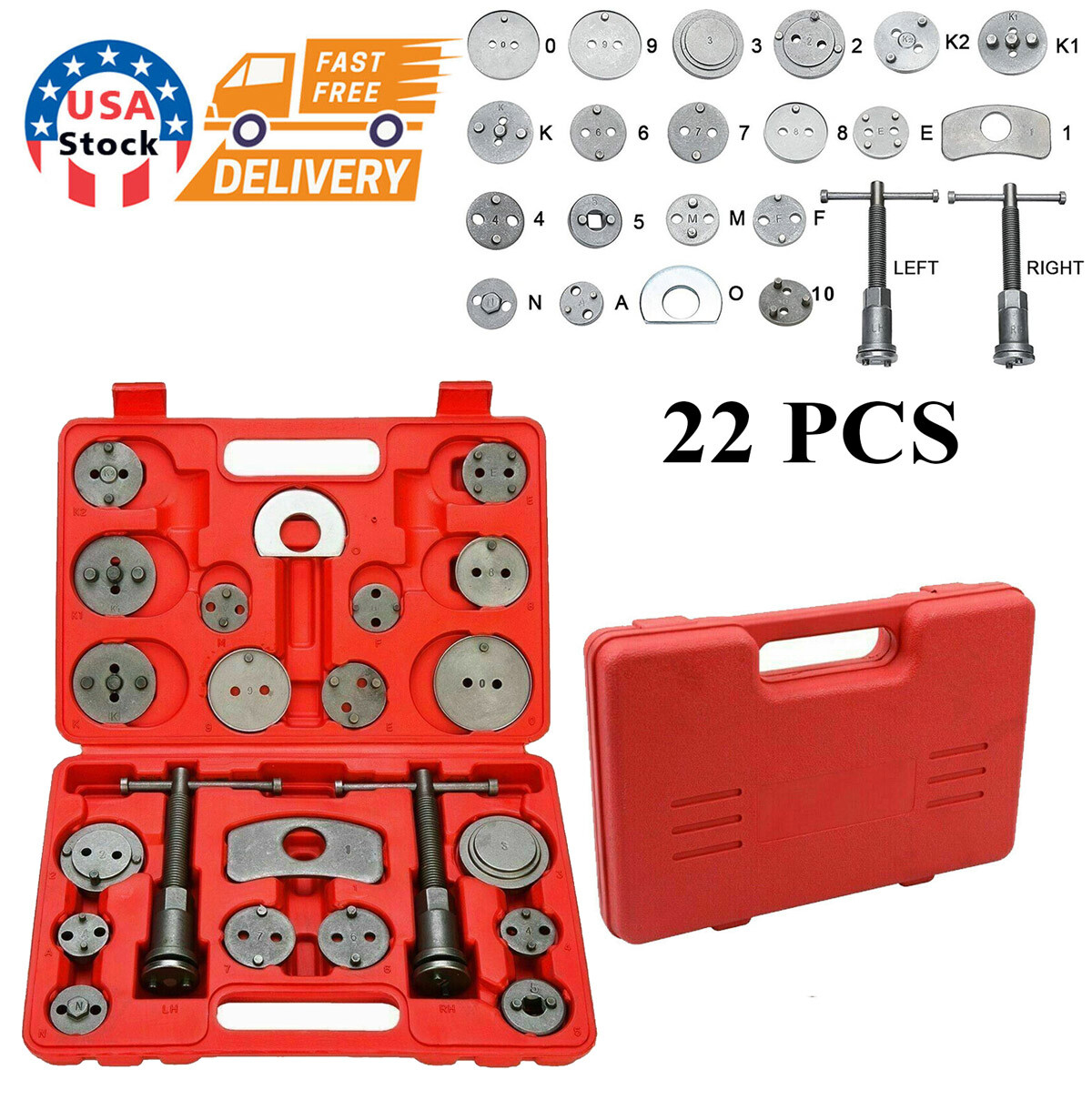 22PCS Brake Caliper Tool Set & Wind Back TOOL Kit Car Truck Break Disc US.stock