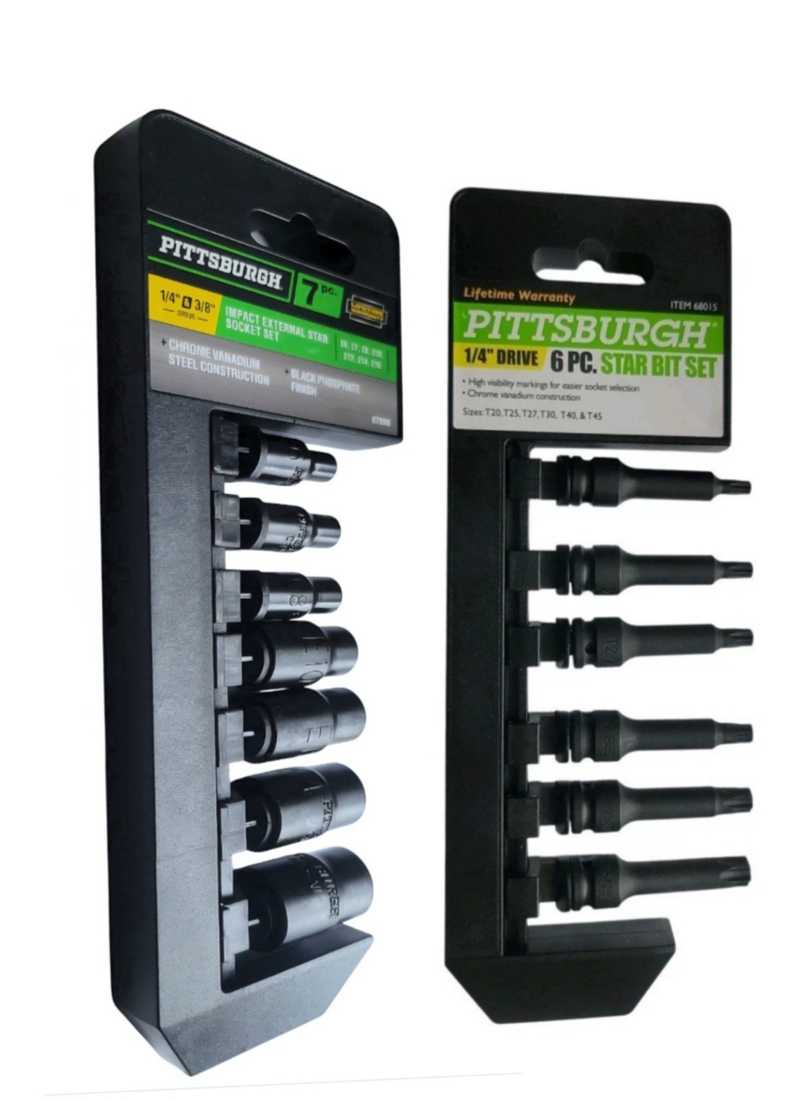 PITTSBURGH 1/4 in Drive Star Bit Socket 6pc/ 1/4 in., 3/8 in. Dr Impact E Socket
