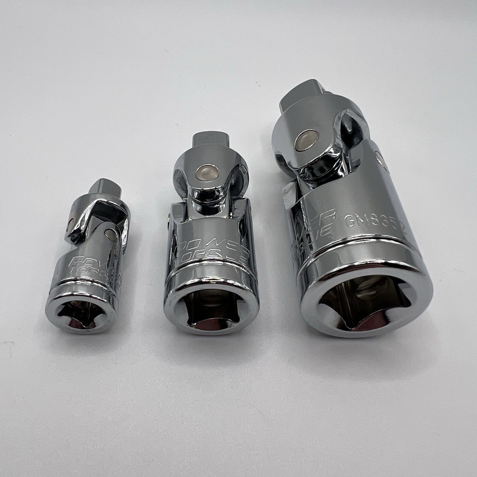 3pcs Universal Joint Swivel 1/4”, 3/8”, & 1/2” Drive Socket Adapter Set GM2811