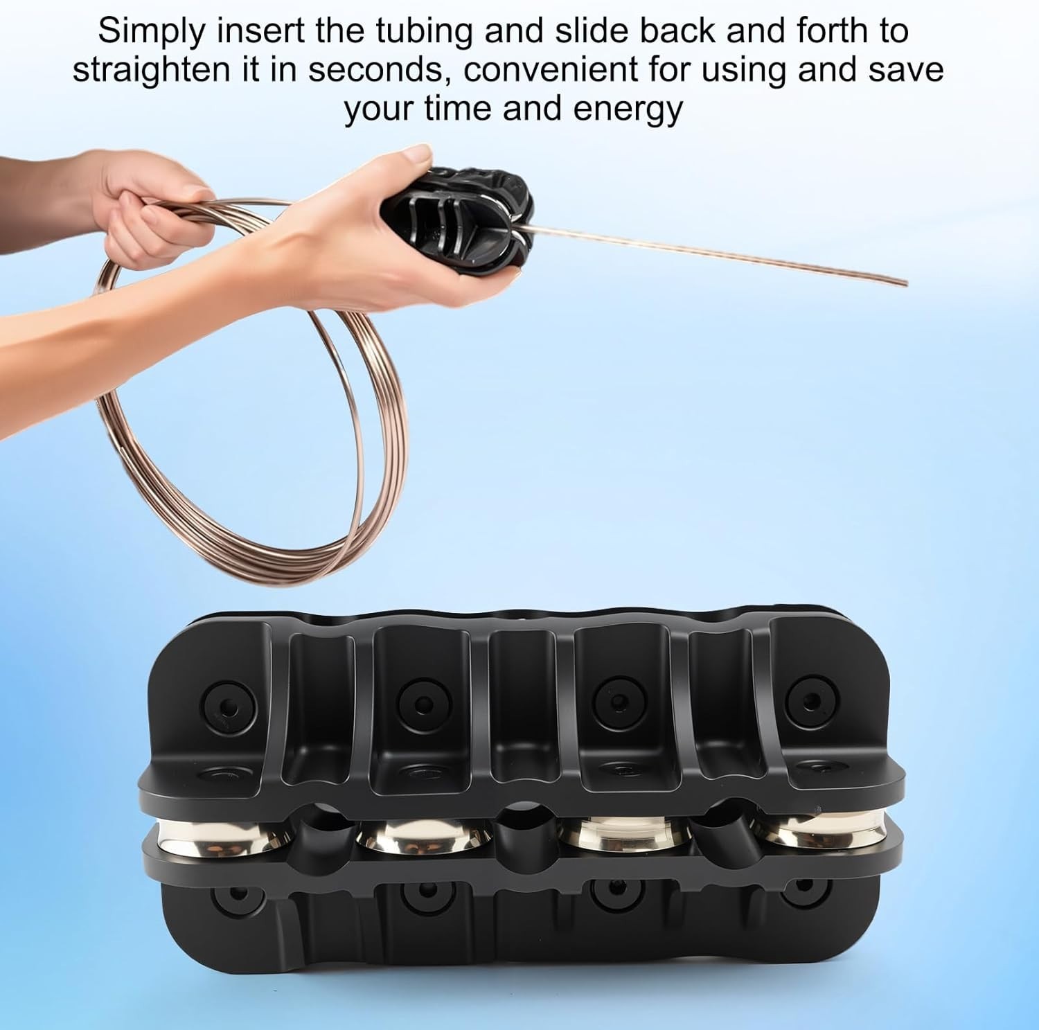3/8″ Brake Line Straightening Tool Handheld Tubing Straightener for Steel Brass