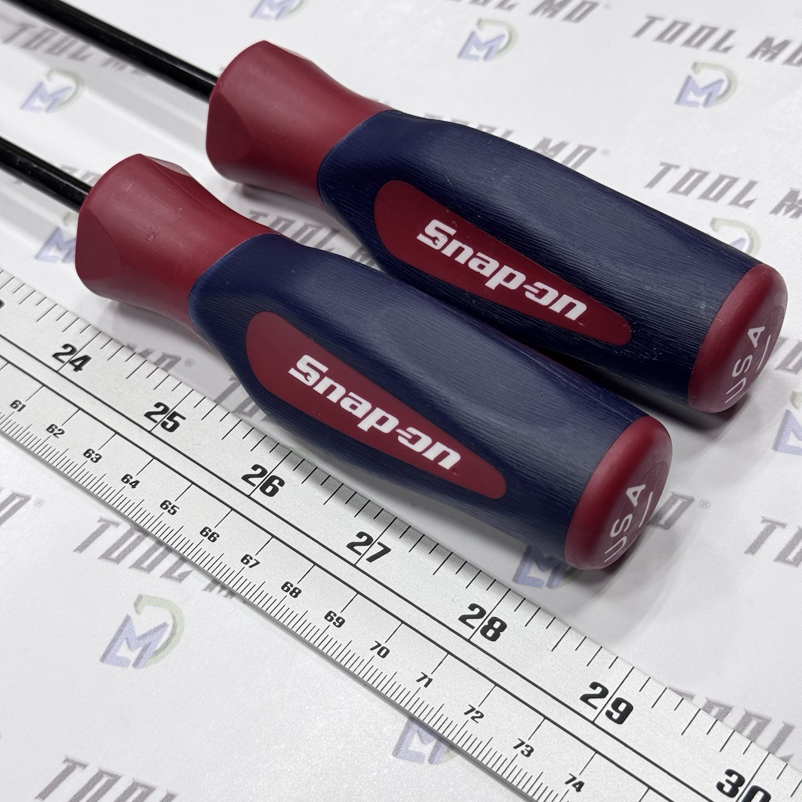 Snap-on Tools RARE 2pc RED WHITE & BLUE 29″ INDUSTRIAL Screwdriver Set SHD4120