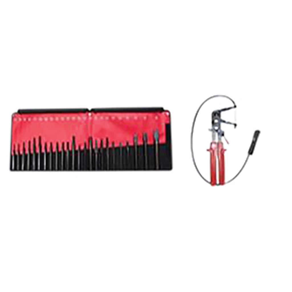 24 pc Punch and Chisel Set w/ FREE Hose Clamp Pliers MAY-81294 Brand New!