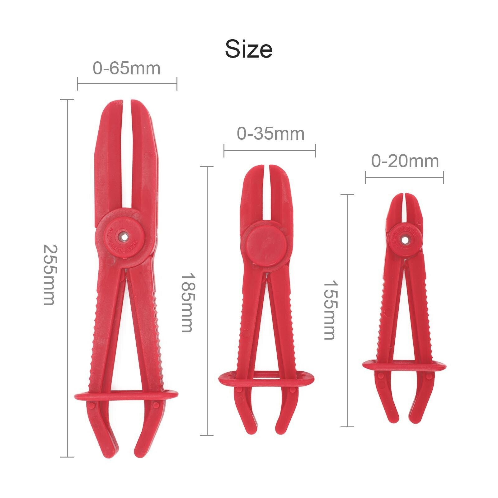 3Pcs Flexible Hose Clamp Set Fuel Water Brake Line Pipe Pinch Off Pliers Tool