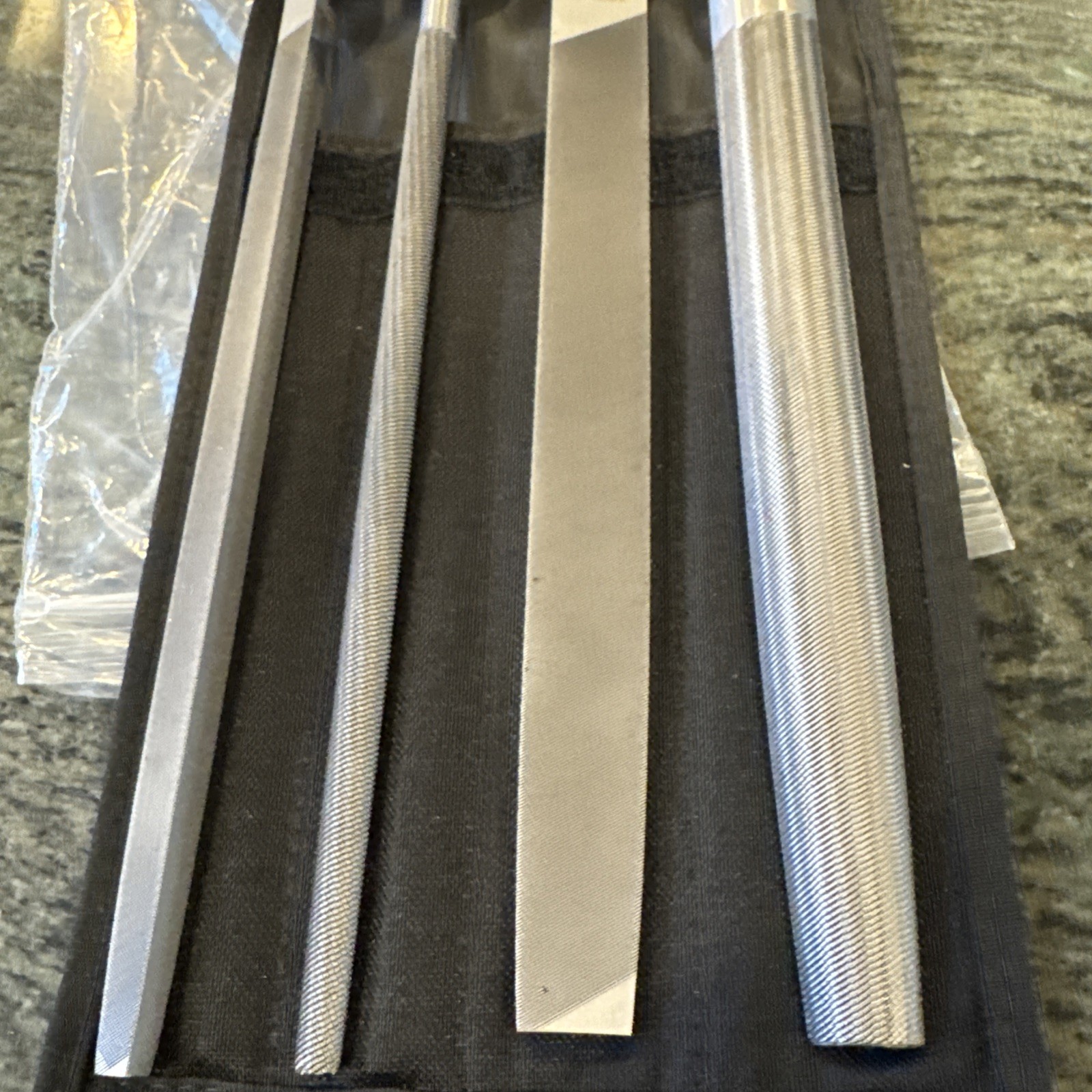 snap on sghbf600adt dark titanium 4 pc file handle set with pouch new