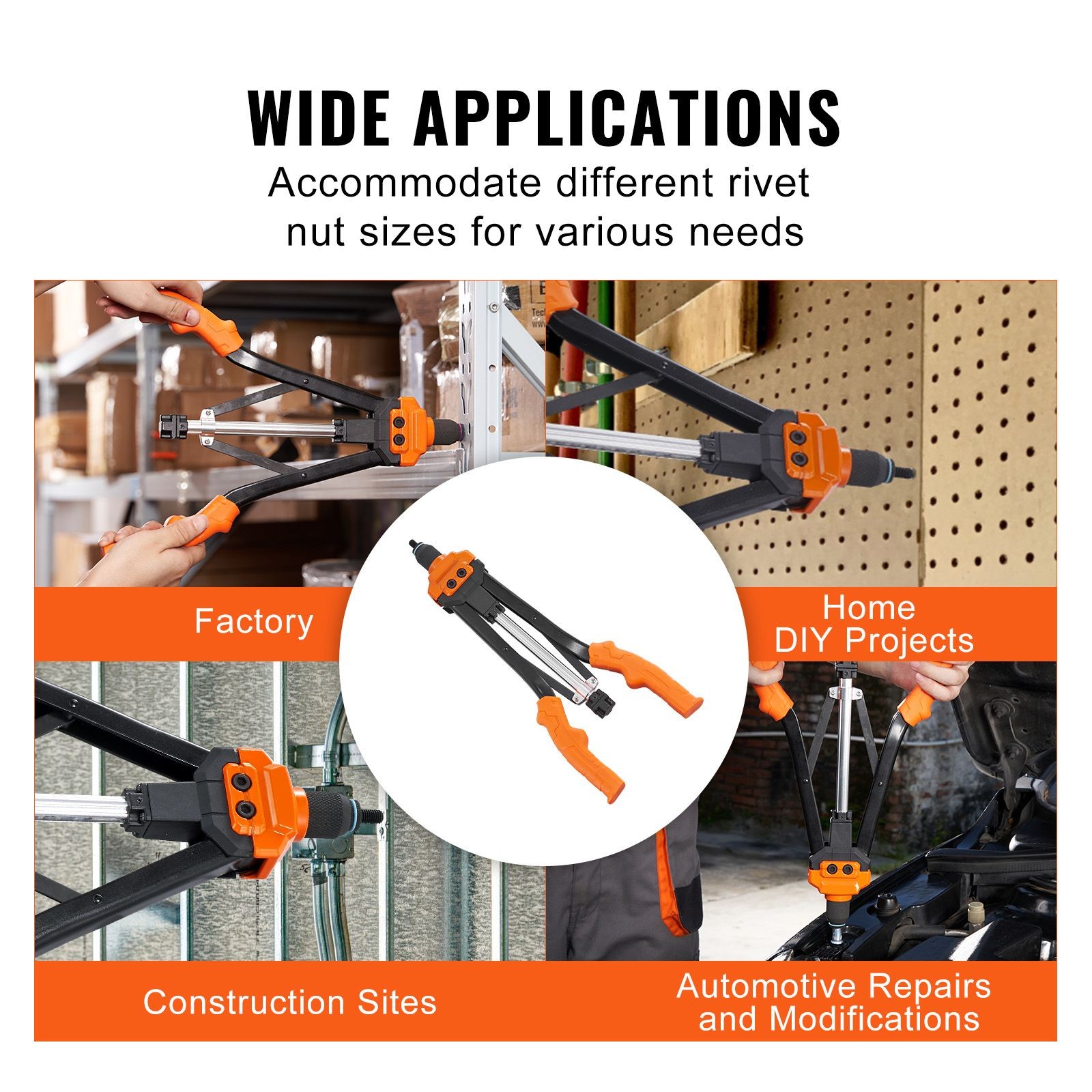 16in Semi-Auto Rivet Nut Tool 13 Mandrels 186 Nuts