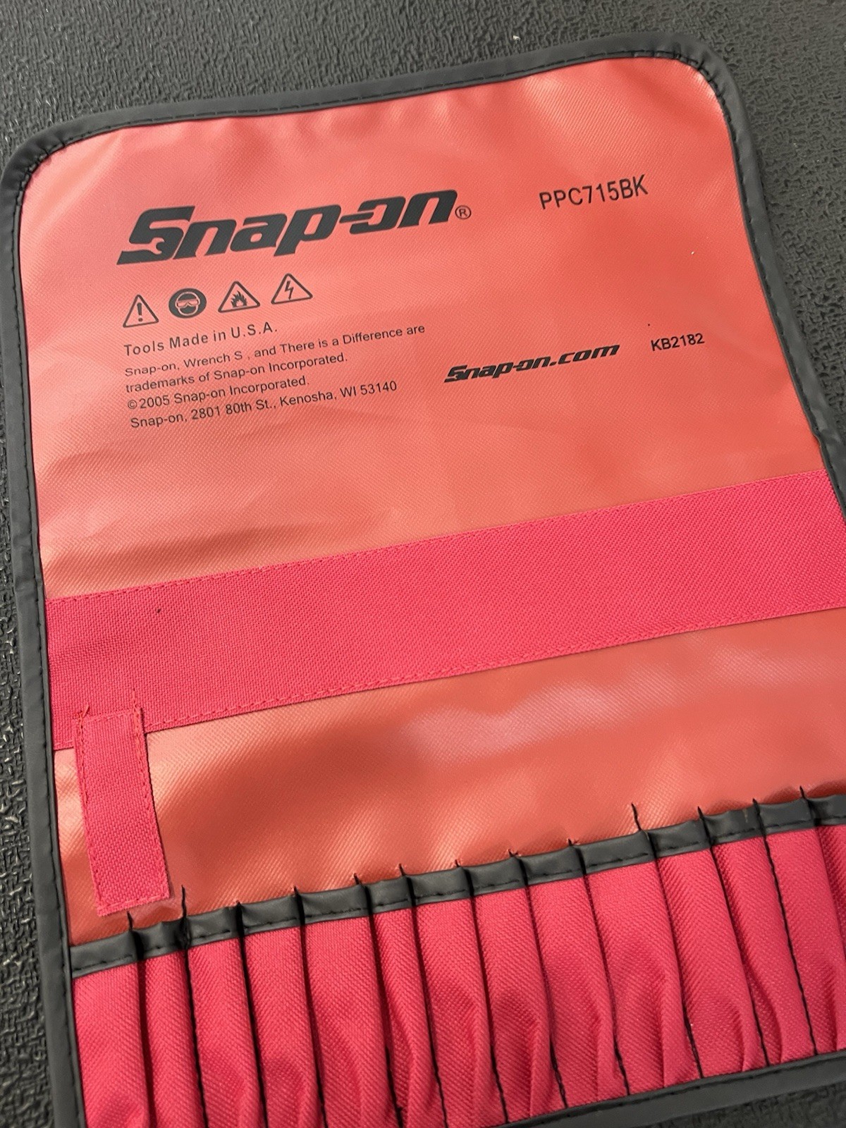 Snap-On Tools KB2182 Pouch for Punch and Chisel Set 16pc PPC715bk Red Kit Bag