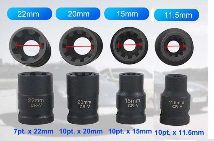 11pcs Brake Pad Screw Remover Brake Caliper Sockets & Bit Set For Audi VW VAG